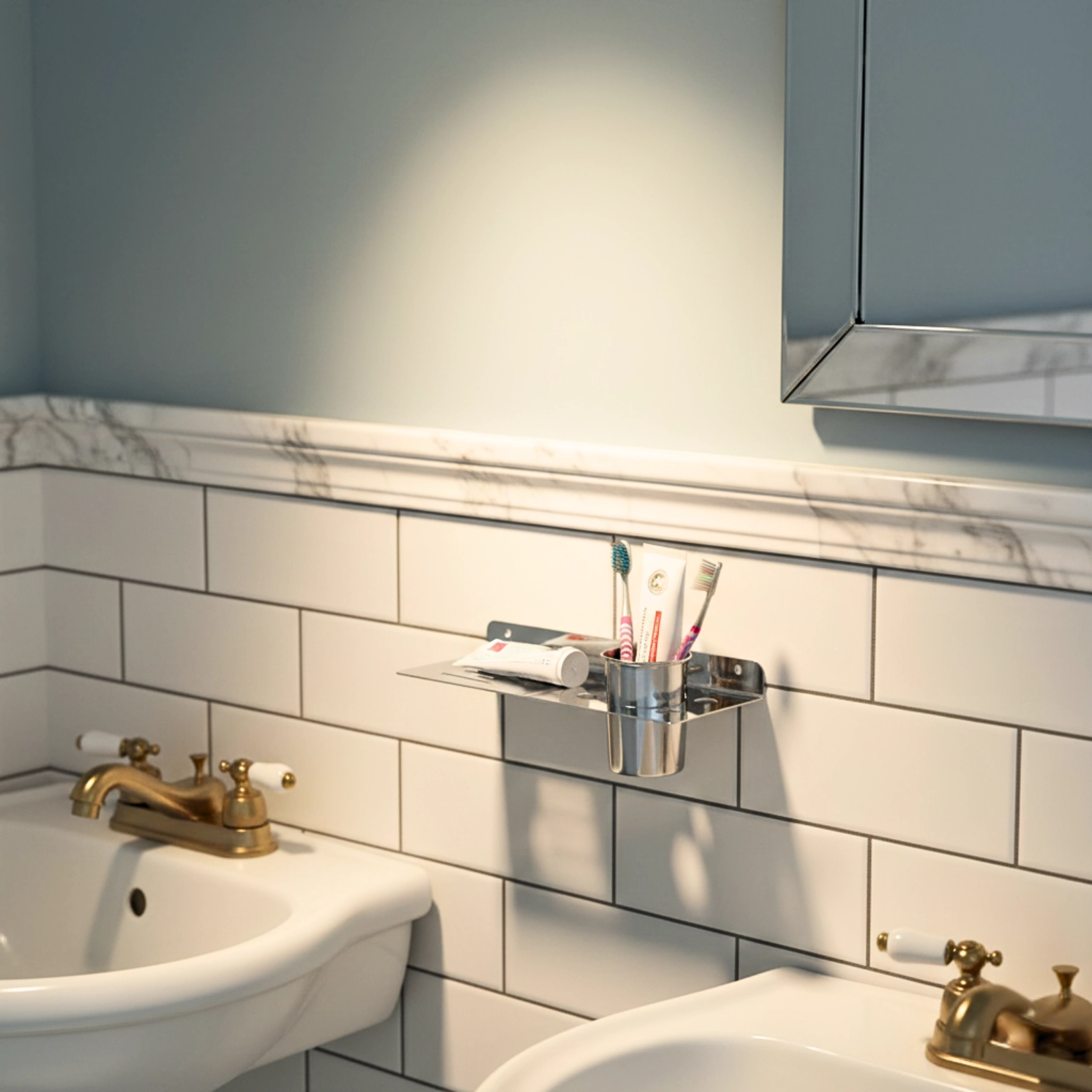 SS Soap Dish with Brush Holder – Luxur Studio Kitchen & Bathroom Fittings