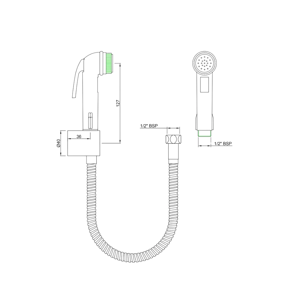 Chrome Health Faucet by Essco(Jaquar) - Premium ABS Handheld  Hand Spray gun for Modern Bathrooms