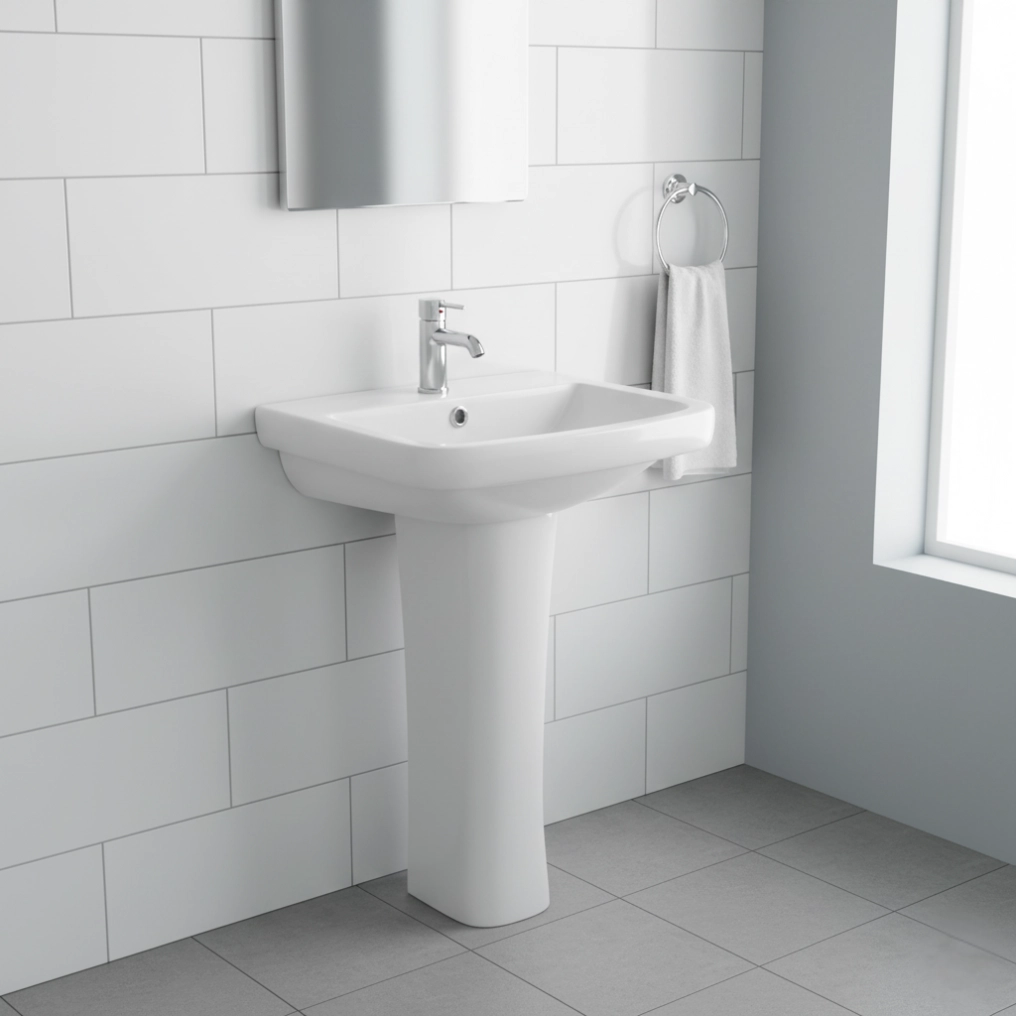 Essco Wall Hung Basin With Full Pedestal 