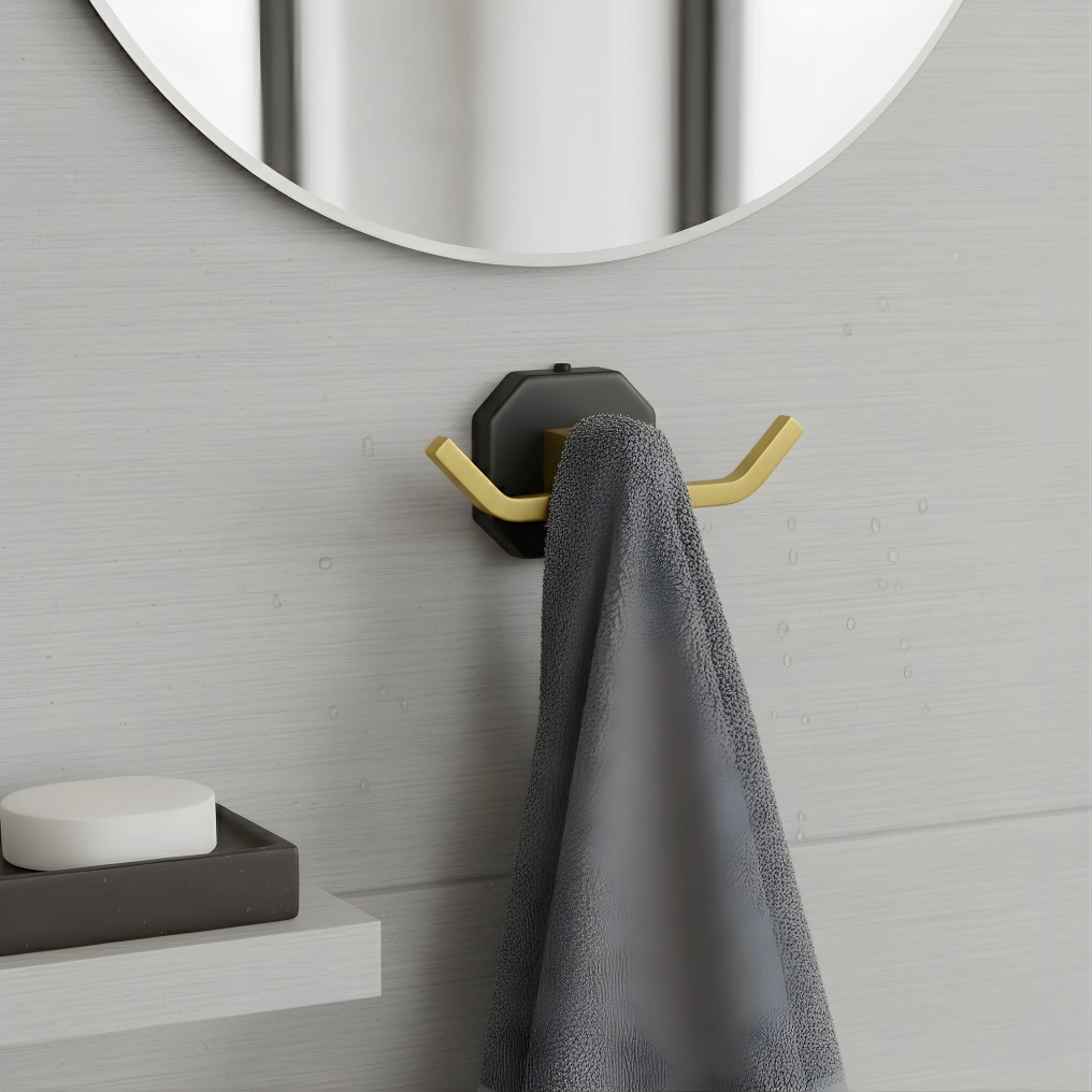 SS Gold (PVD Finish)  Double Coat Hook - Luxur Studio Bathroom Accessoriess