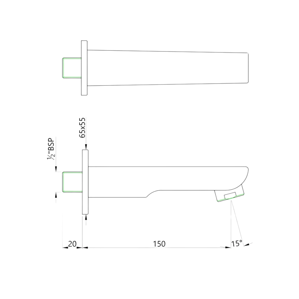 Essco (by Jaquar) Bath Tub Spout - Luxur Studio Kitchen & Bathroom Fittings