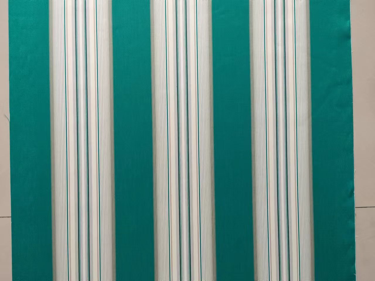 3119Sunseashell Solution dyed acrylic fabric Striped Green and White Fabric