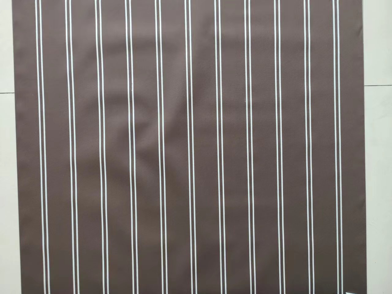 3141Sunseashell Solution dyed acrylic fabric Vertical Striped Brown Fabric