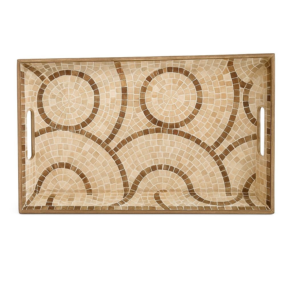 Set of Mosaic Wooden Trays