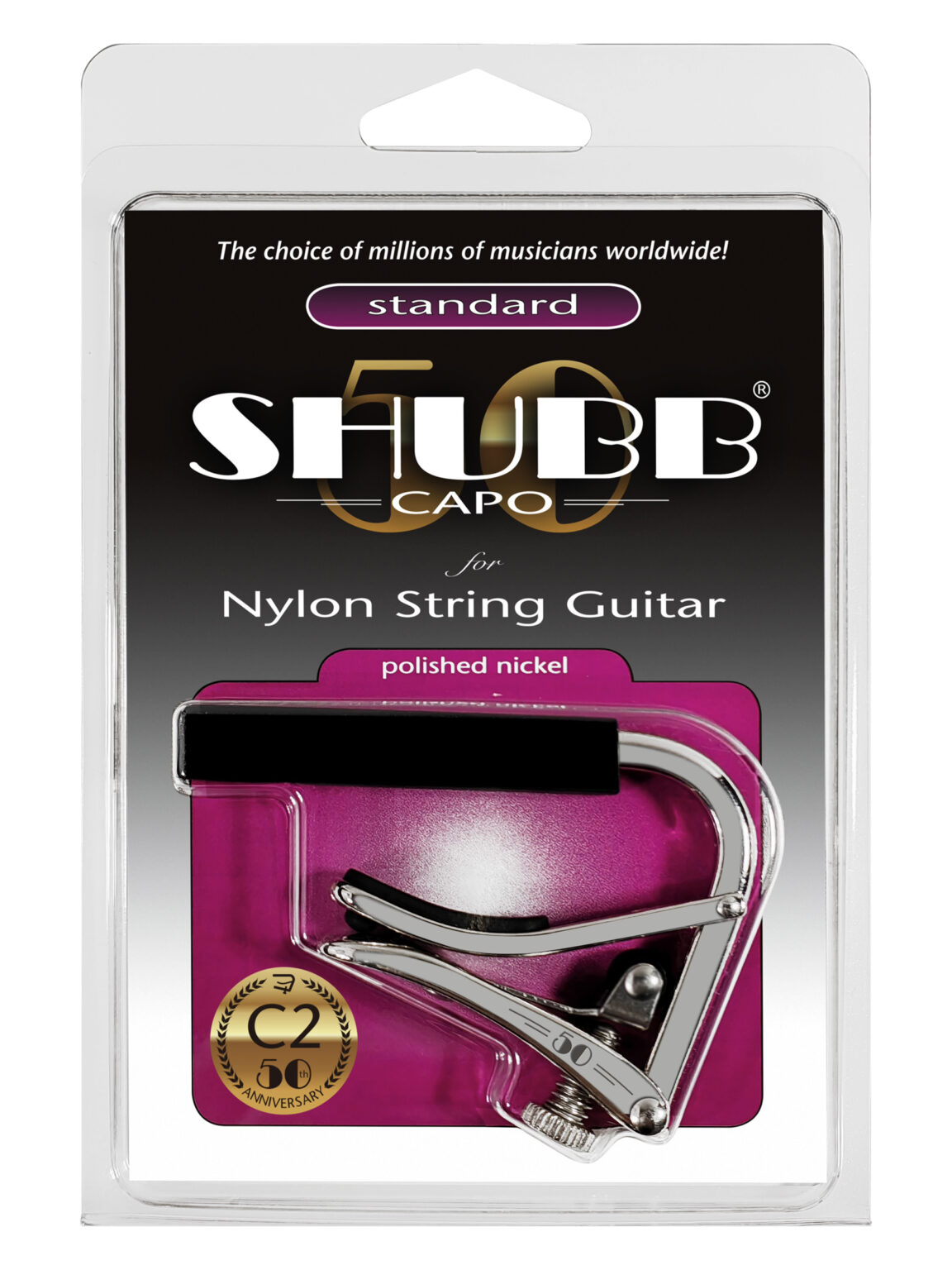 Shubb Professional Flamenco Guitar Capo- Silver