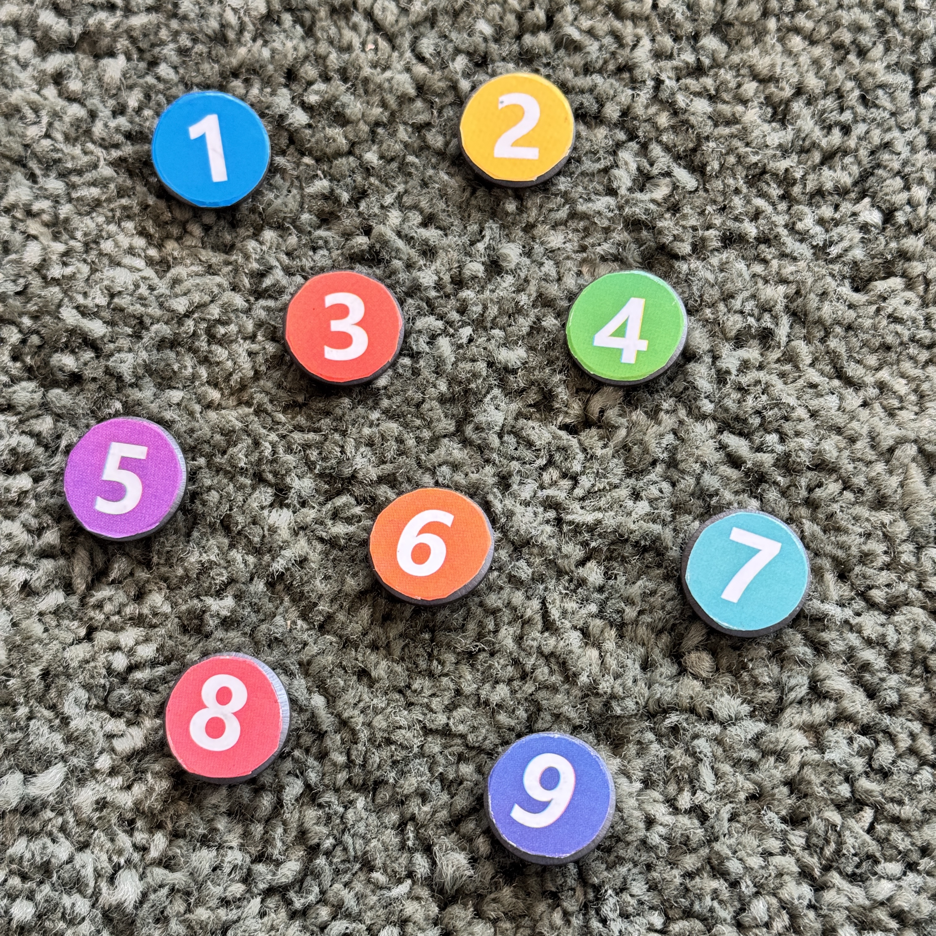 Set of Magnets from 1 to 9
