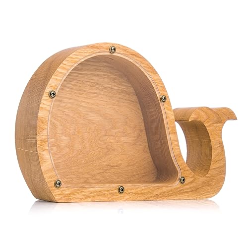 Whale-Shaped Wooden Piggy Bank 