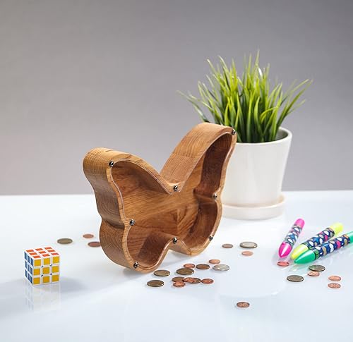 Wooden Butterfly Piggy Bank 