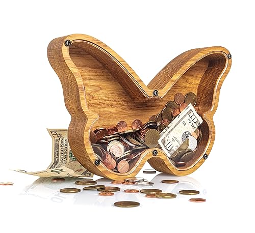 Wooden Butterfly Piggy Bank 