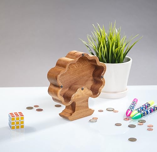Personalized Wooden Bonsai Tree Piggy Bank