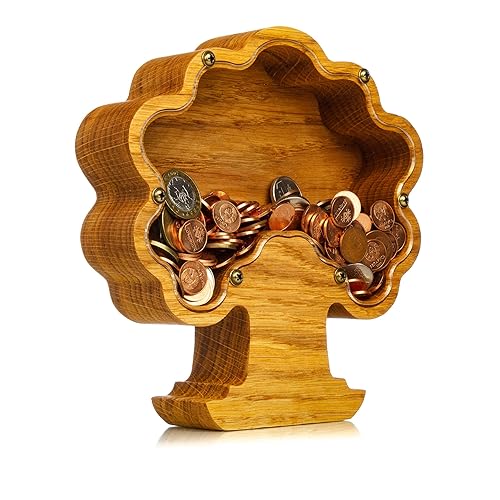 Personalized Wooden Bonsai Tree Piggy Bank