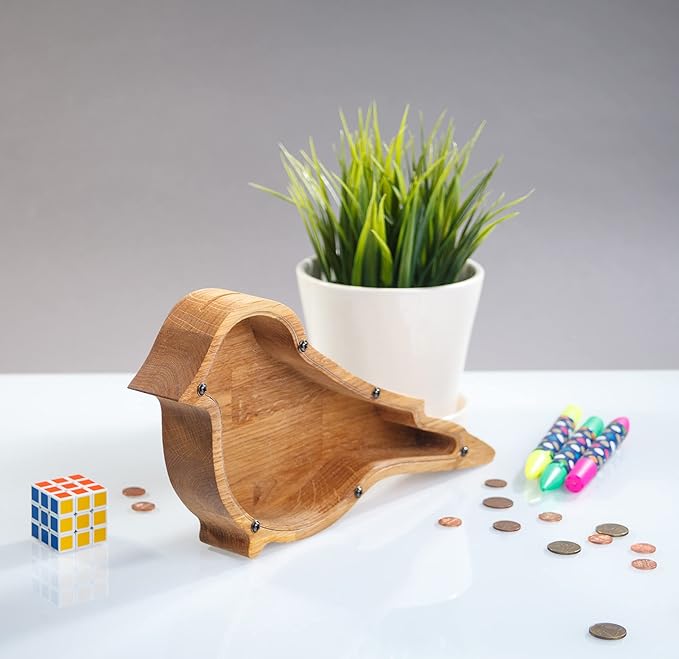 Wooden Bird Piggy Bank