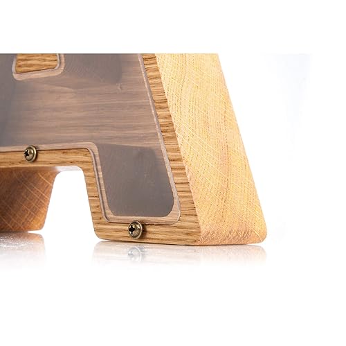 Personalized Wooden Letter A Piggy Bank 