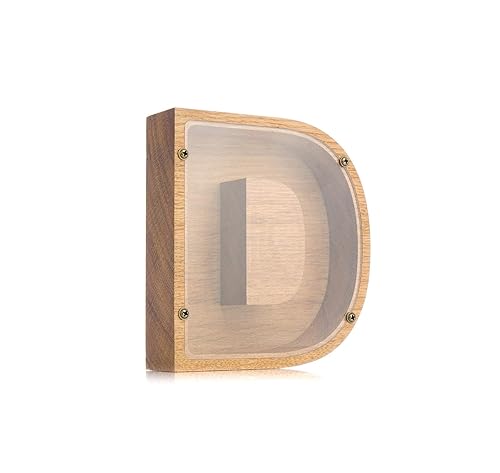 Personalized Wooden Letter D Piggy Bank 