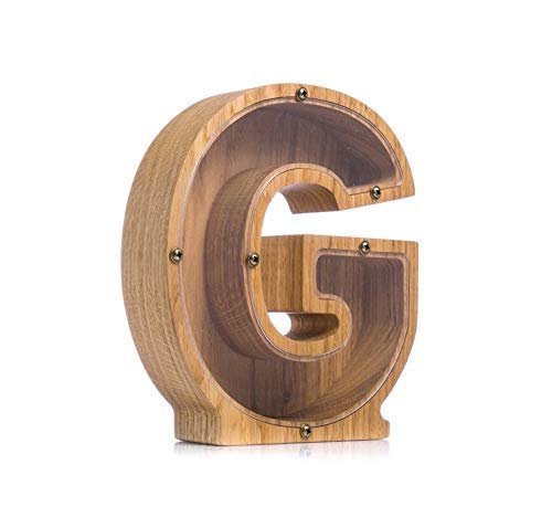 Personalized Wooden Letter G Piggy Bank 