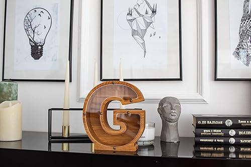 Personalized Wooden Letter G Piggy Bank 