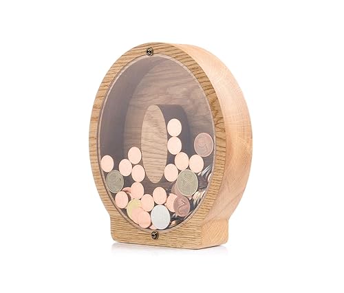 Personalized Wooden Letter O Piggy Bank 