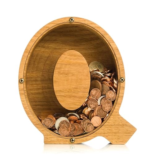 Personalized Wooden Letter Q Piggy Bank 