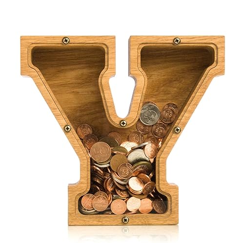 Personalized Wooden Letter Y Piggy Bank 