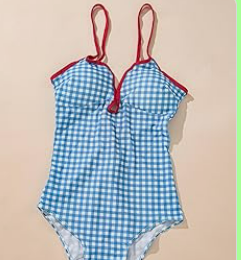 Blue Gingham Swimsuit
