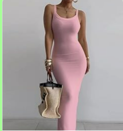 Pink Sleeveless Bodycon Dress