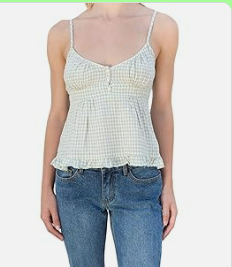 Women’s Checkered Spaghetti Strap Top
