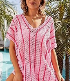 Pink Knit Beach Cover-Up
