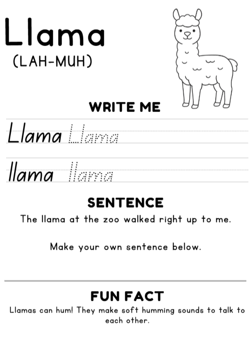 The Letter L Lives on Land (5 Page Activity) Grades K-2
