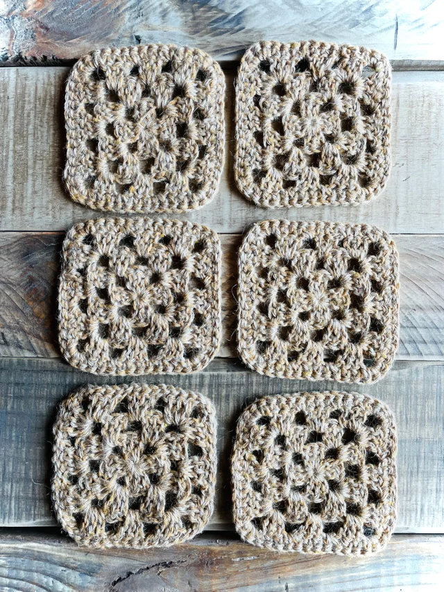 Coaster Crochet, Square JUTA Sisal