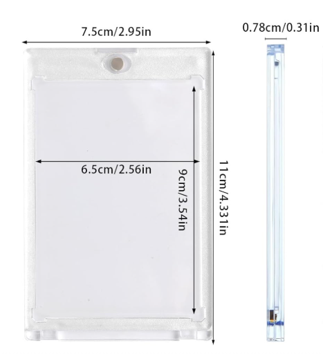 55 Pt Acrylic Magnetic Card Holders(2.5 x 3.54 Inch), One Touch Card Holder Clear Card Protectors
