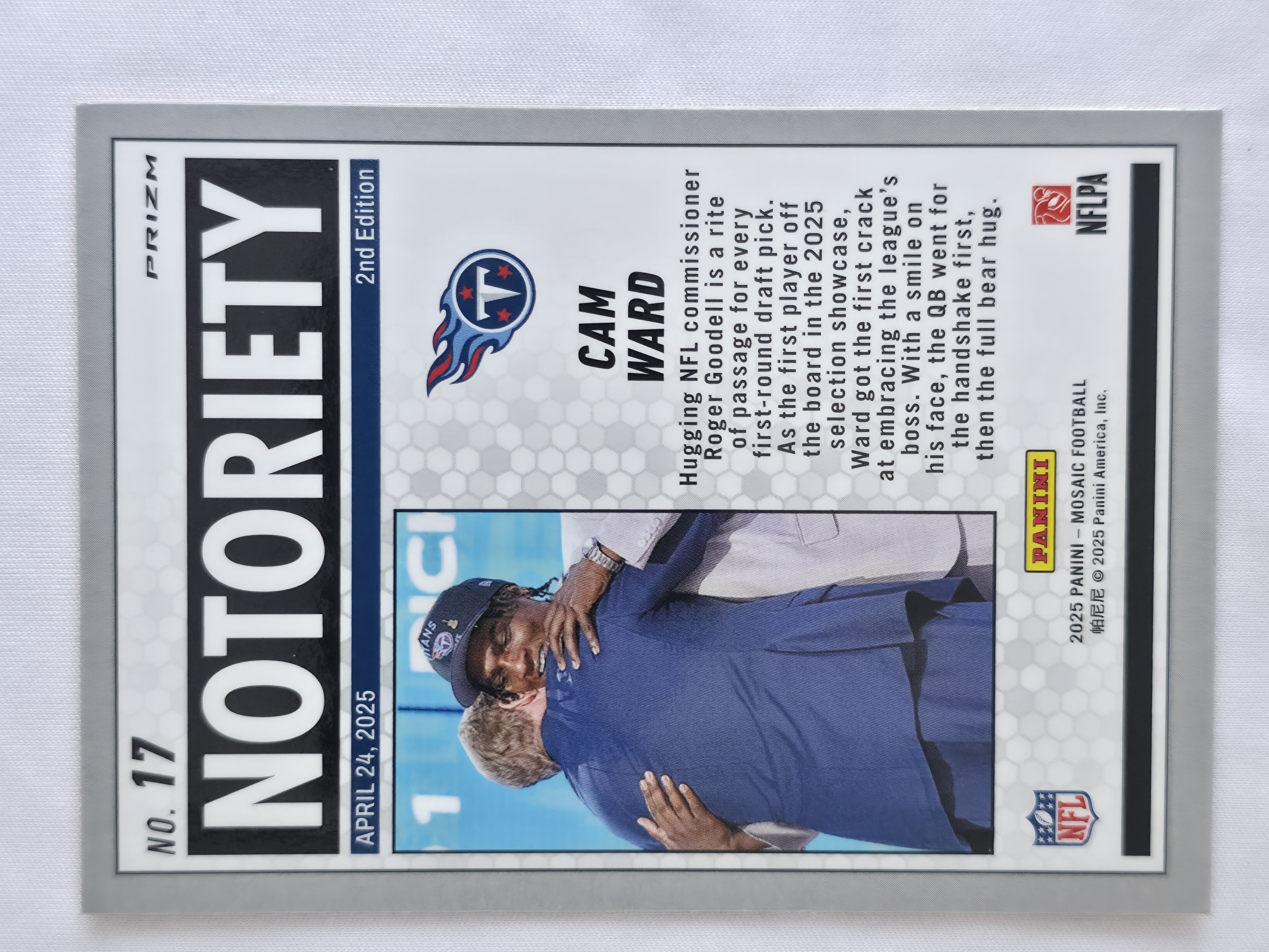 2025 Mosaic Cam Ward Orange Fluorescent Notoriety 