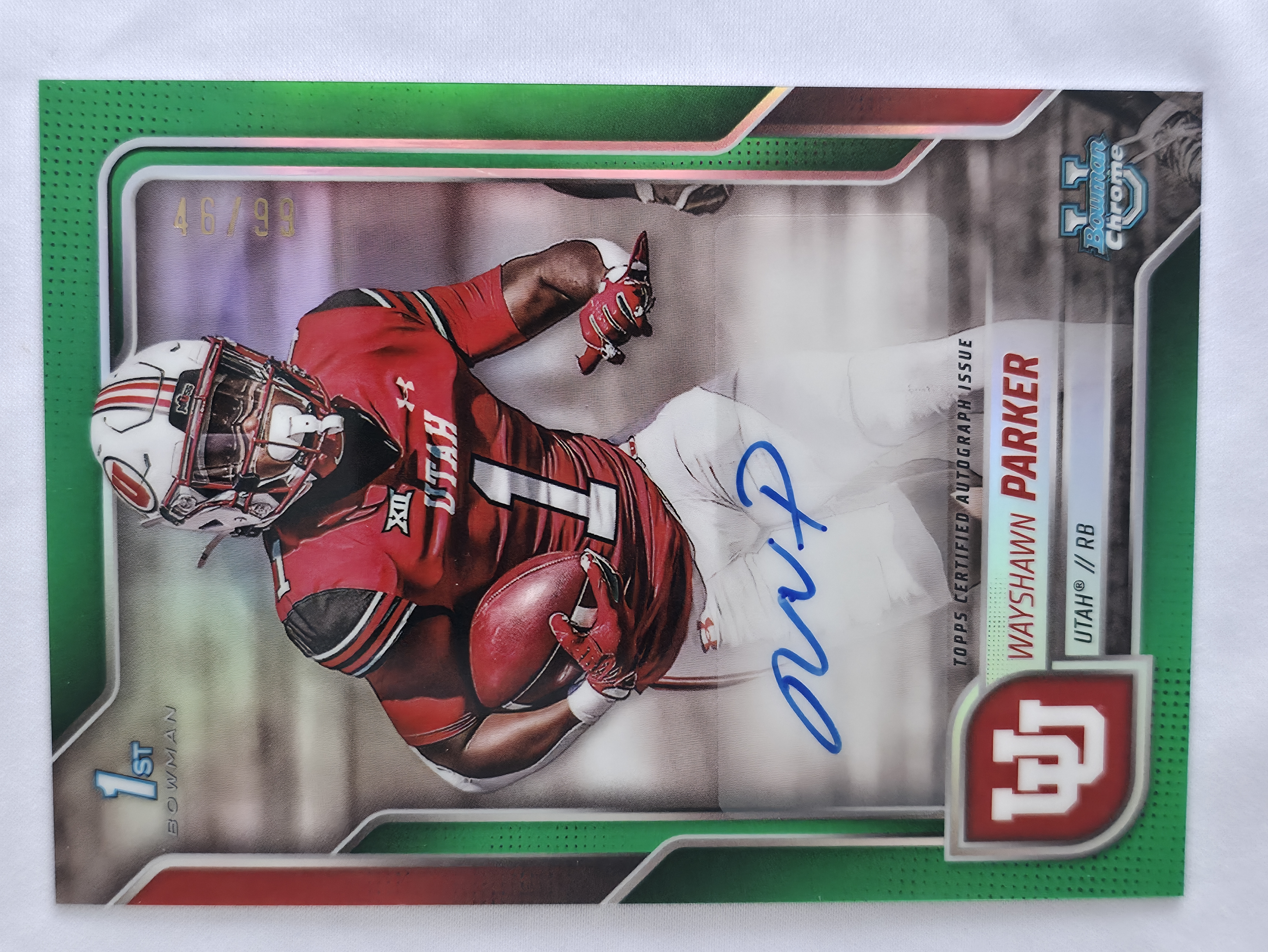 2025 Bowman U Chrome Wayshawn Parker Green Refractor Auto 1st 46/99