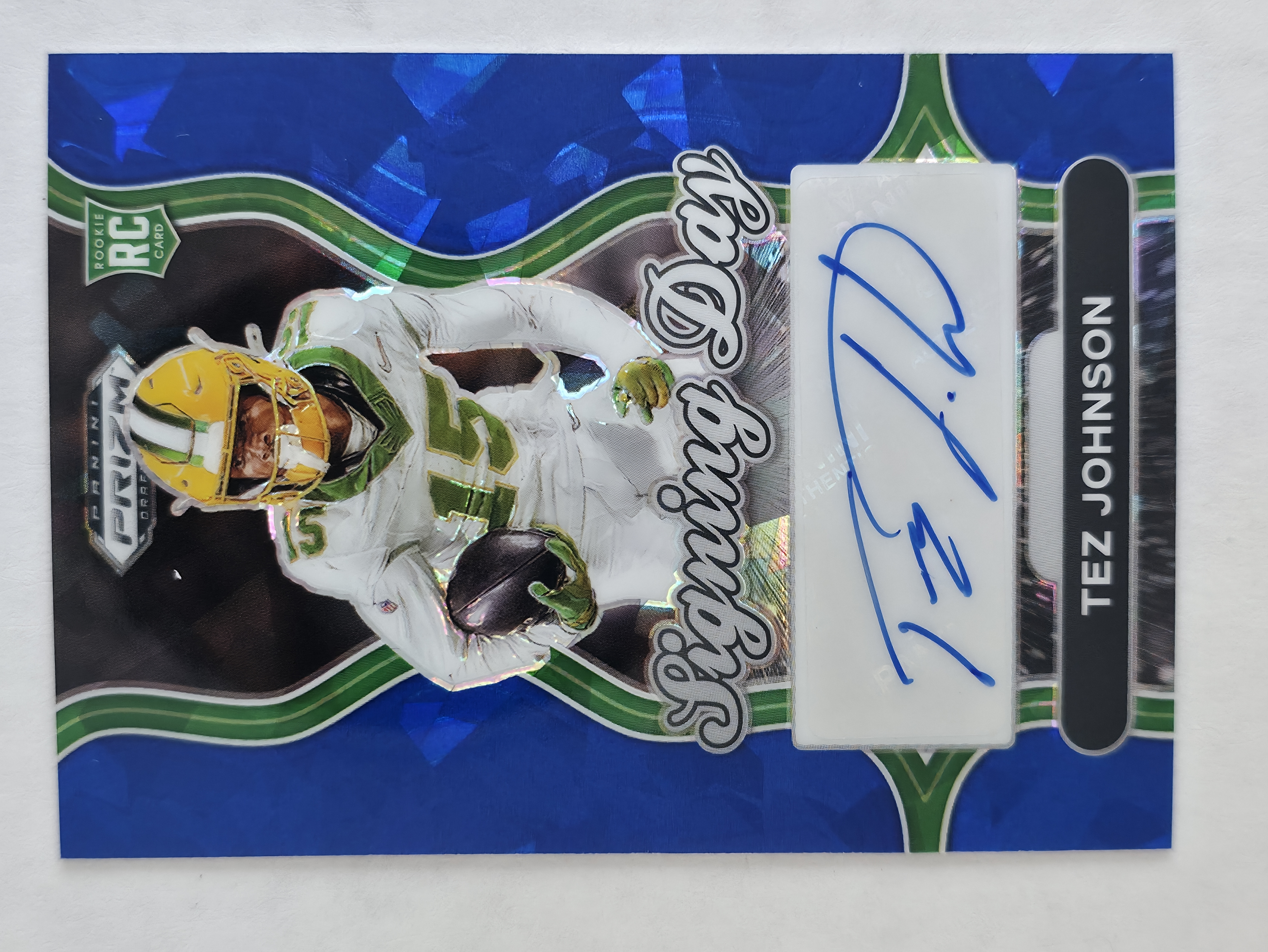 2025 Prizm Draft Picks Tez Johnson Signing Day Blue Ice Autograph 59/149