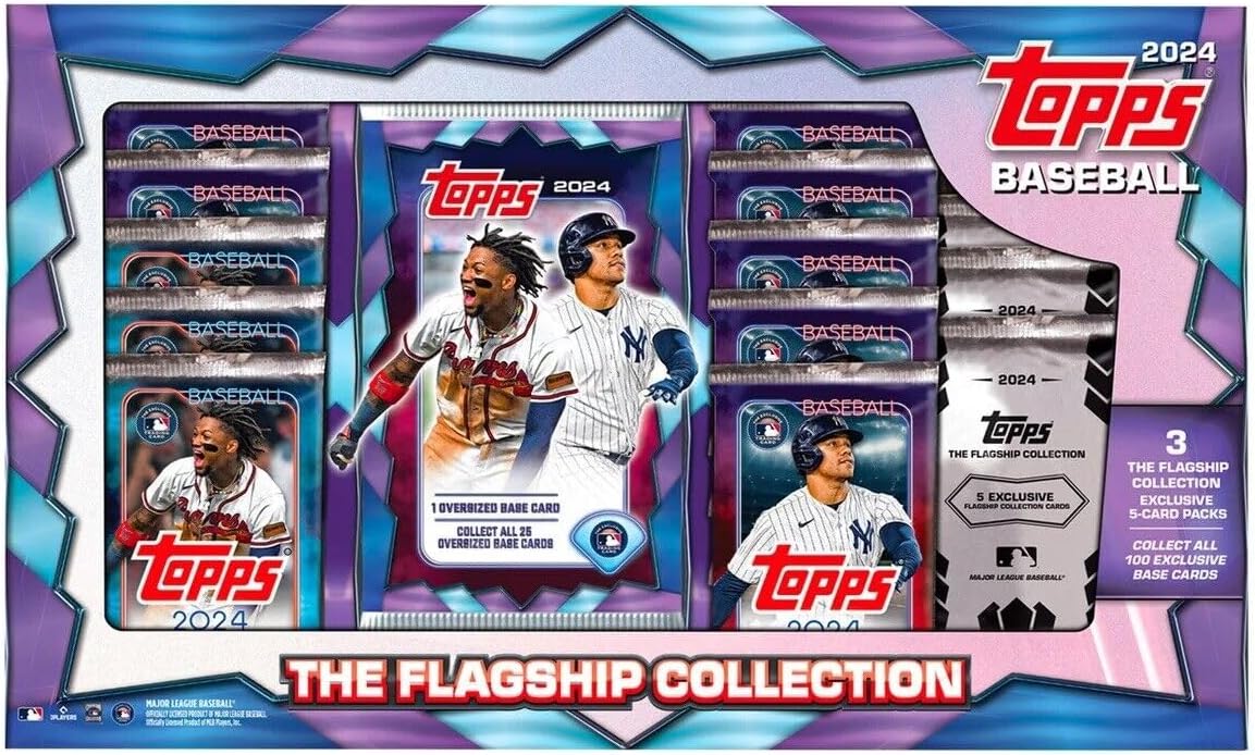 2024 Topps Series 1 & 2 Baseball The Flagship Collection Trading Card Super Box 13 Pack Plus Oversized Card
