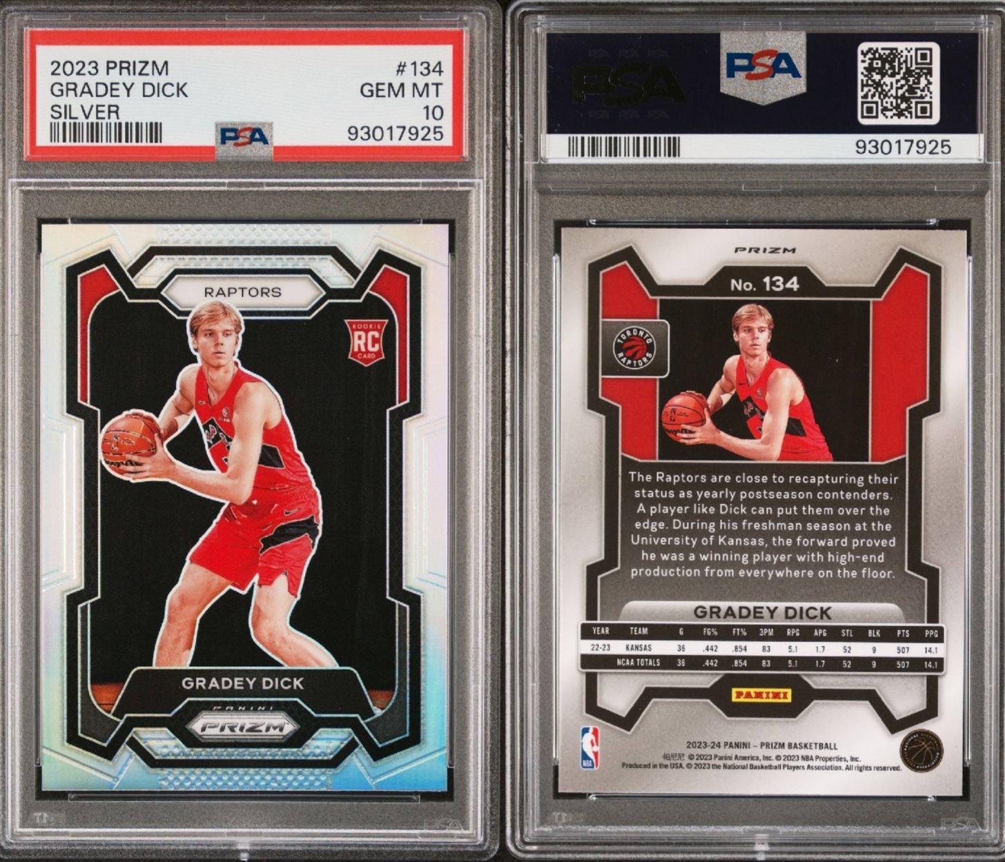 2023 Panini Prizm Gradey Dick Silver PSA 10