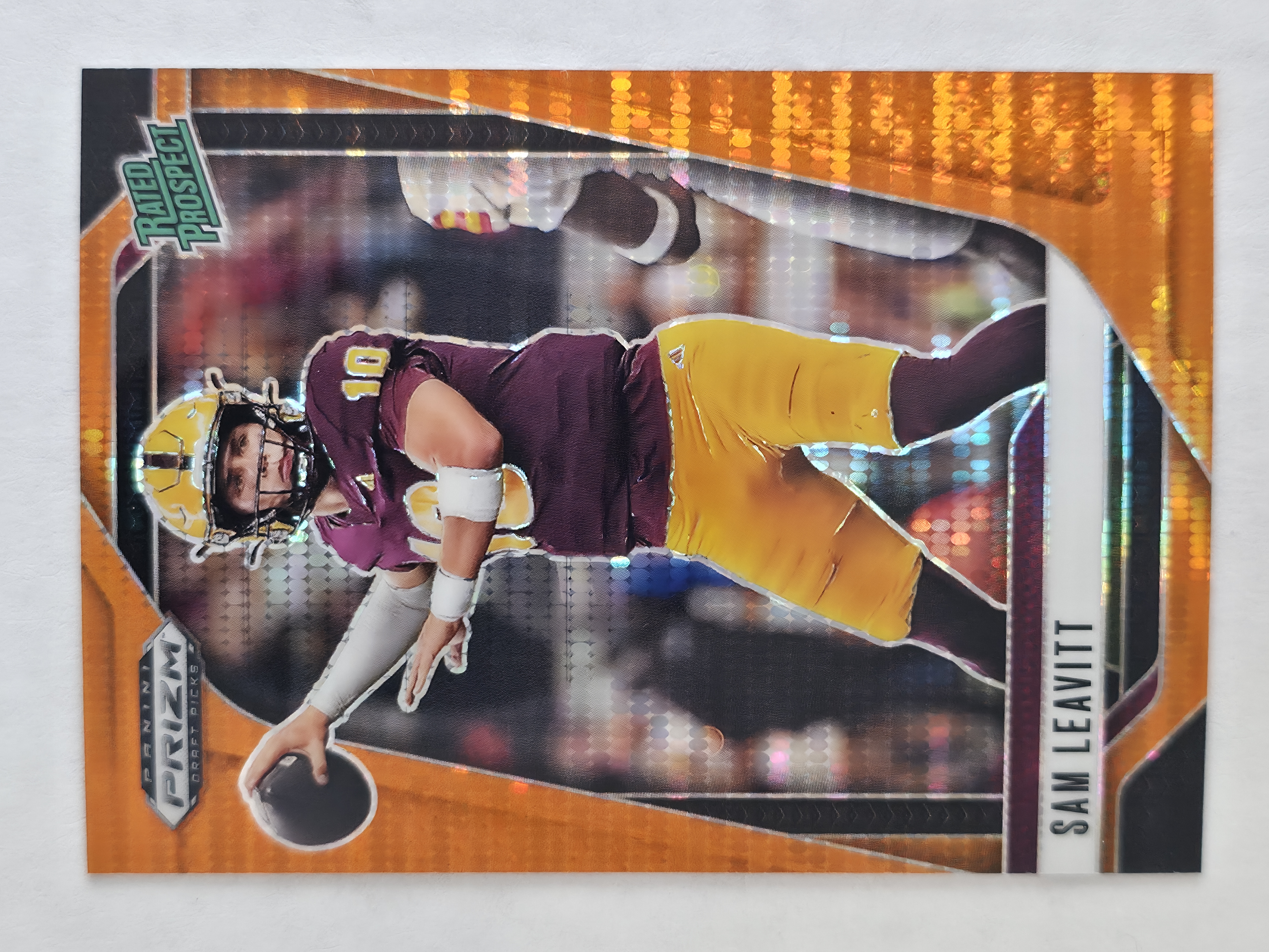 2025 Prizm Draft Picks Sam Leavitt Orange Pulsar 72/75