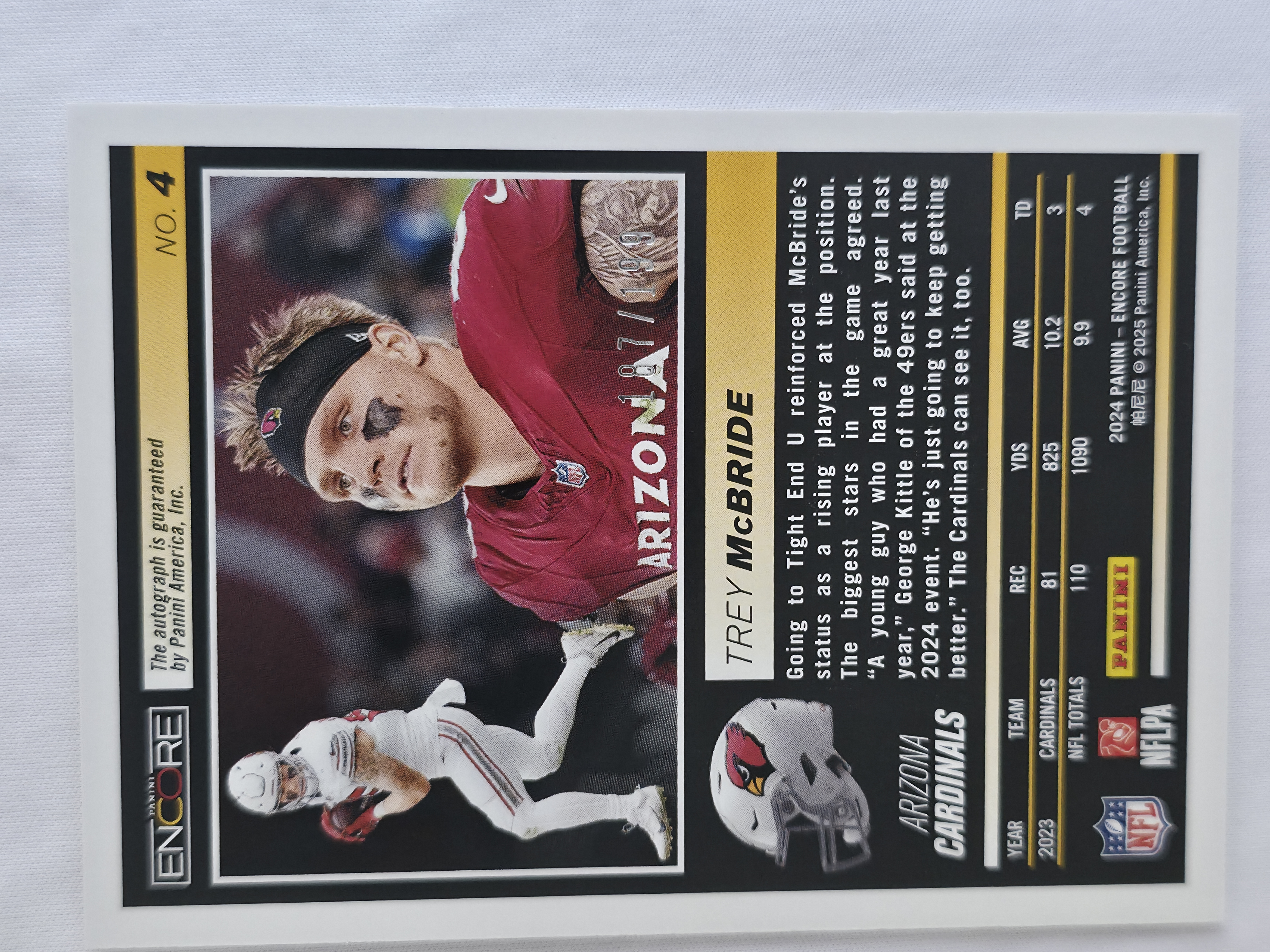 2024 Encore Trey Mcbride Autograph 187/199