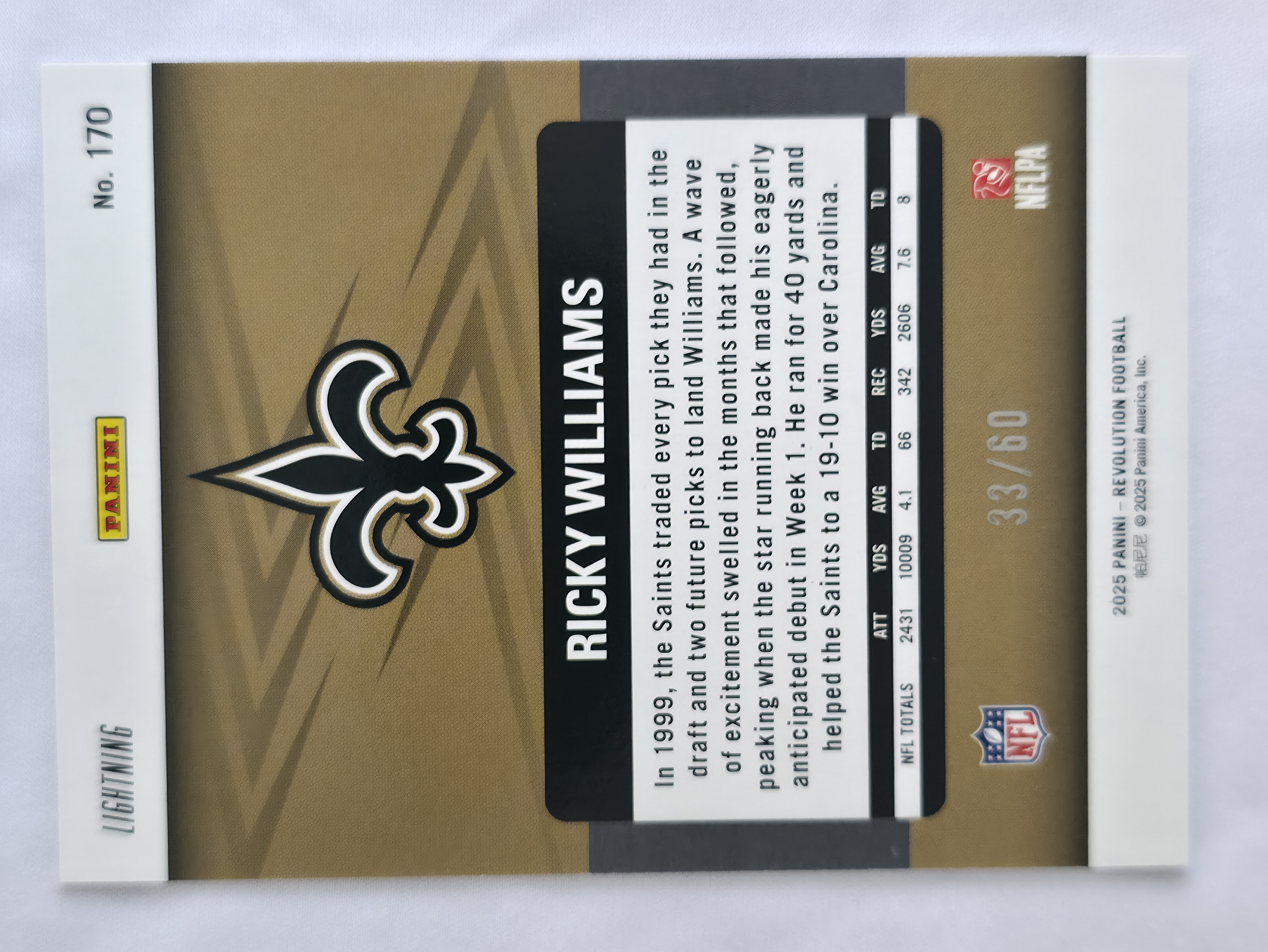 2025 Revolution Ricky Williams Lightning 33/60