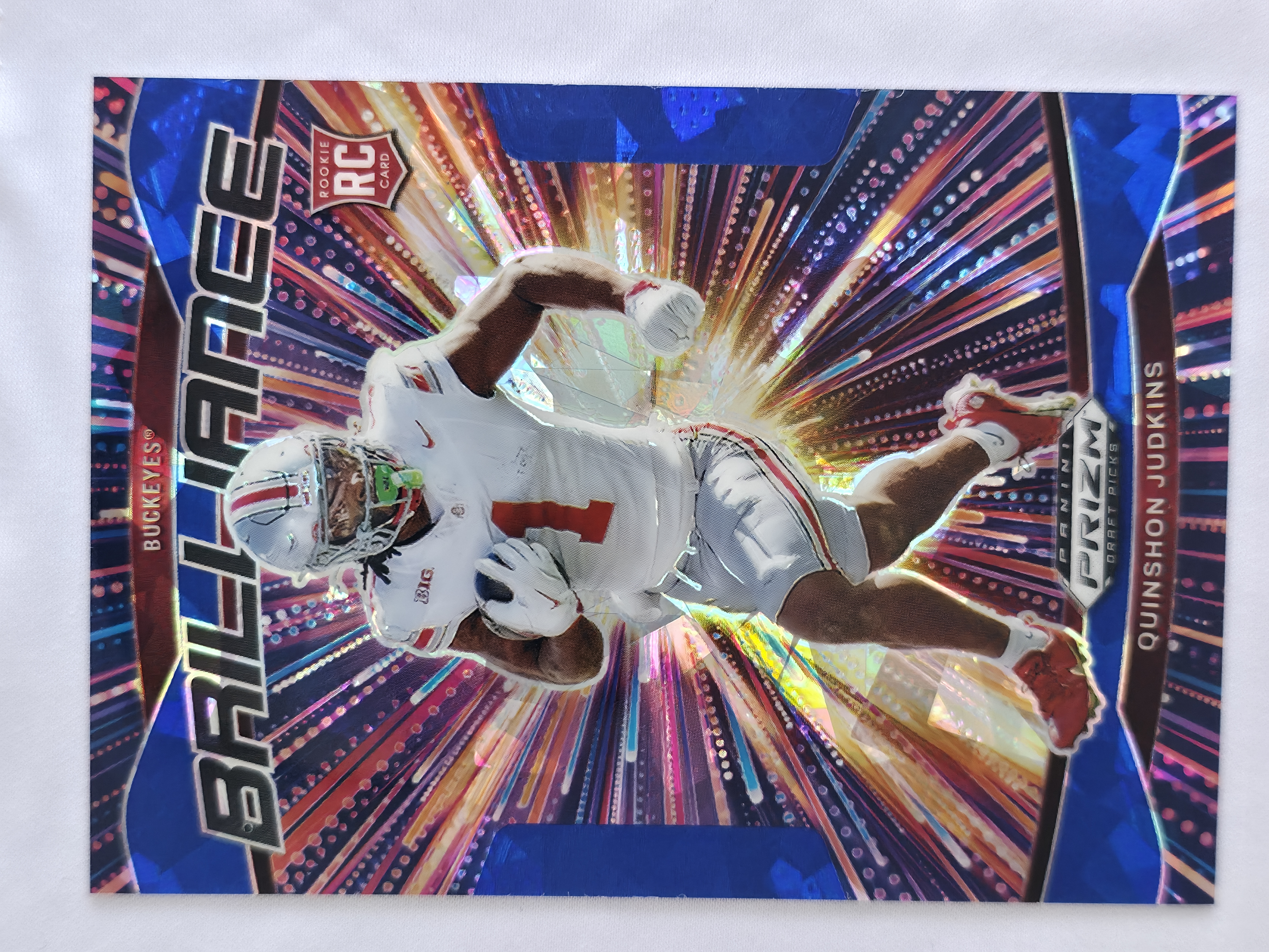 2025 Prizm Draft Picks Quinshon Judkins Brilliance Blue Ice 107/149