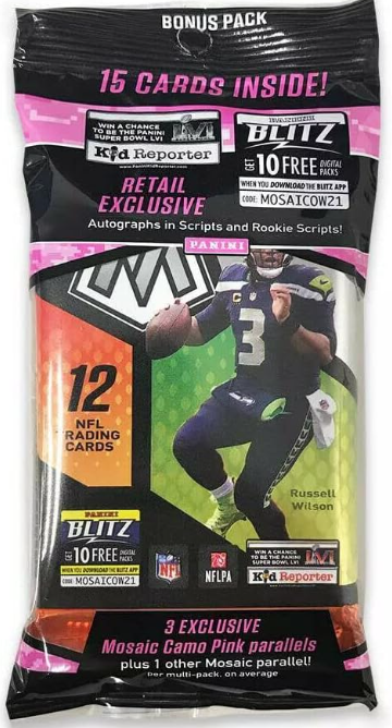 2021 Mosaic Football Trading Cards Cello Pack (15 Cards)
