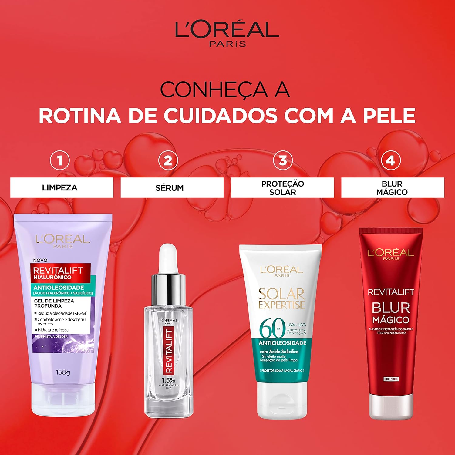 L'Oréal Paris Primer Blur Mágico Revitalift, Textura Oil-Free, Pele lisa e Acabamento Fosco, 27g