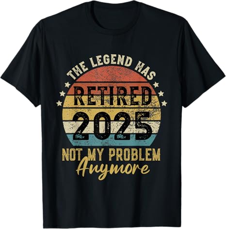 Retired 2025 Not My Problem Anymore – Vintage Retro Retirement T-Shirt Design (SVG, PDF, PNG – Ready to Print)