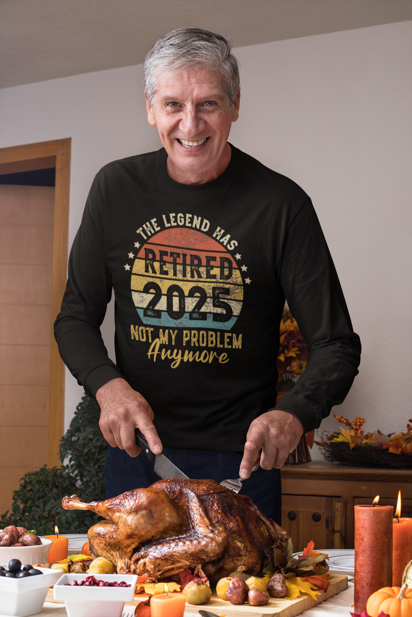 Retired 2025 Not My Problem Anymore – Vintage Retro Retirement T-Shirt Design (SVG, PDF, PNG – Ready to Print)