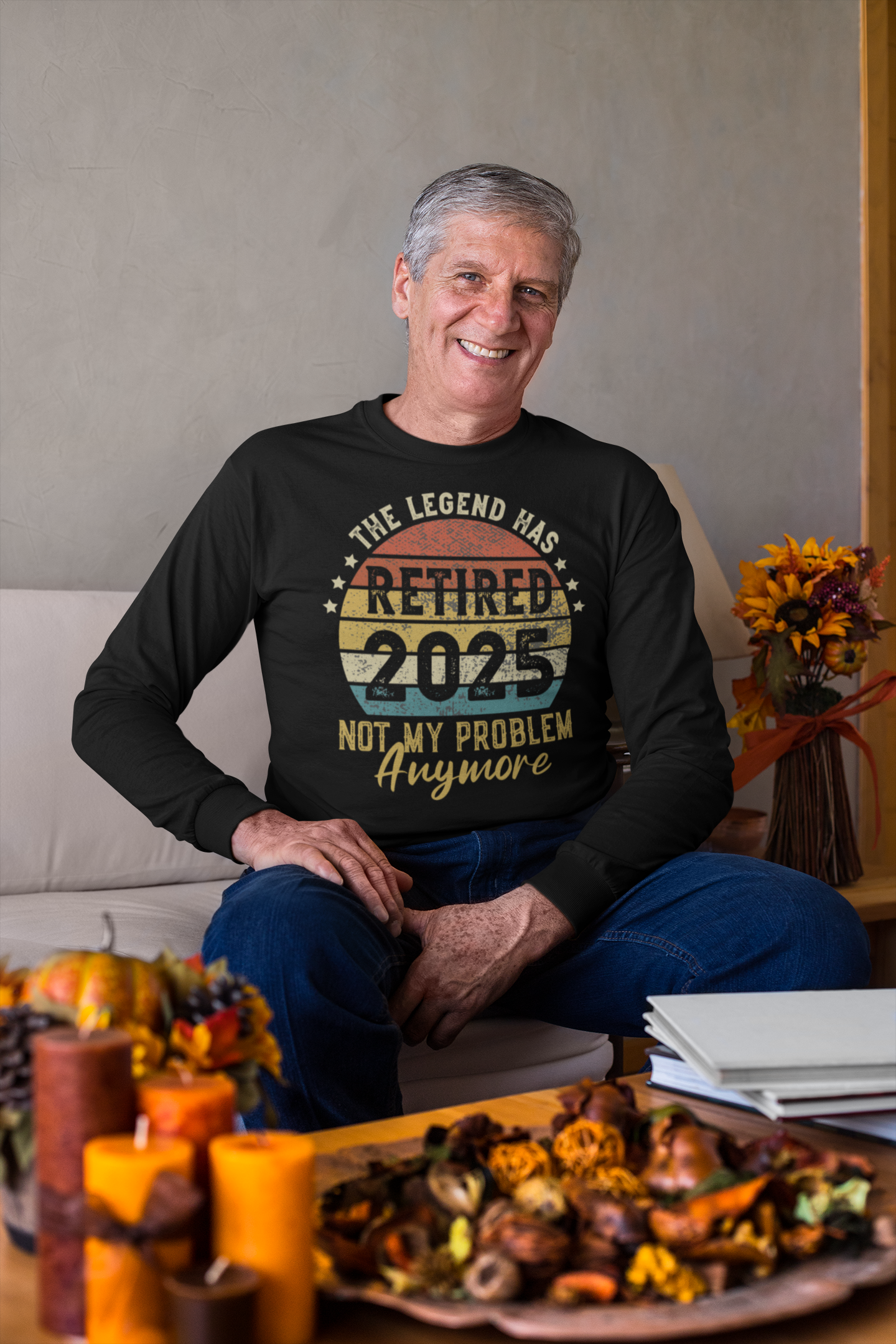 Retired 2025 Not My Problem Anymore – Vintage Retro Retirement T-Shirt Design (SVG, PDF, PNG – Ready to Print)