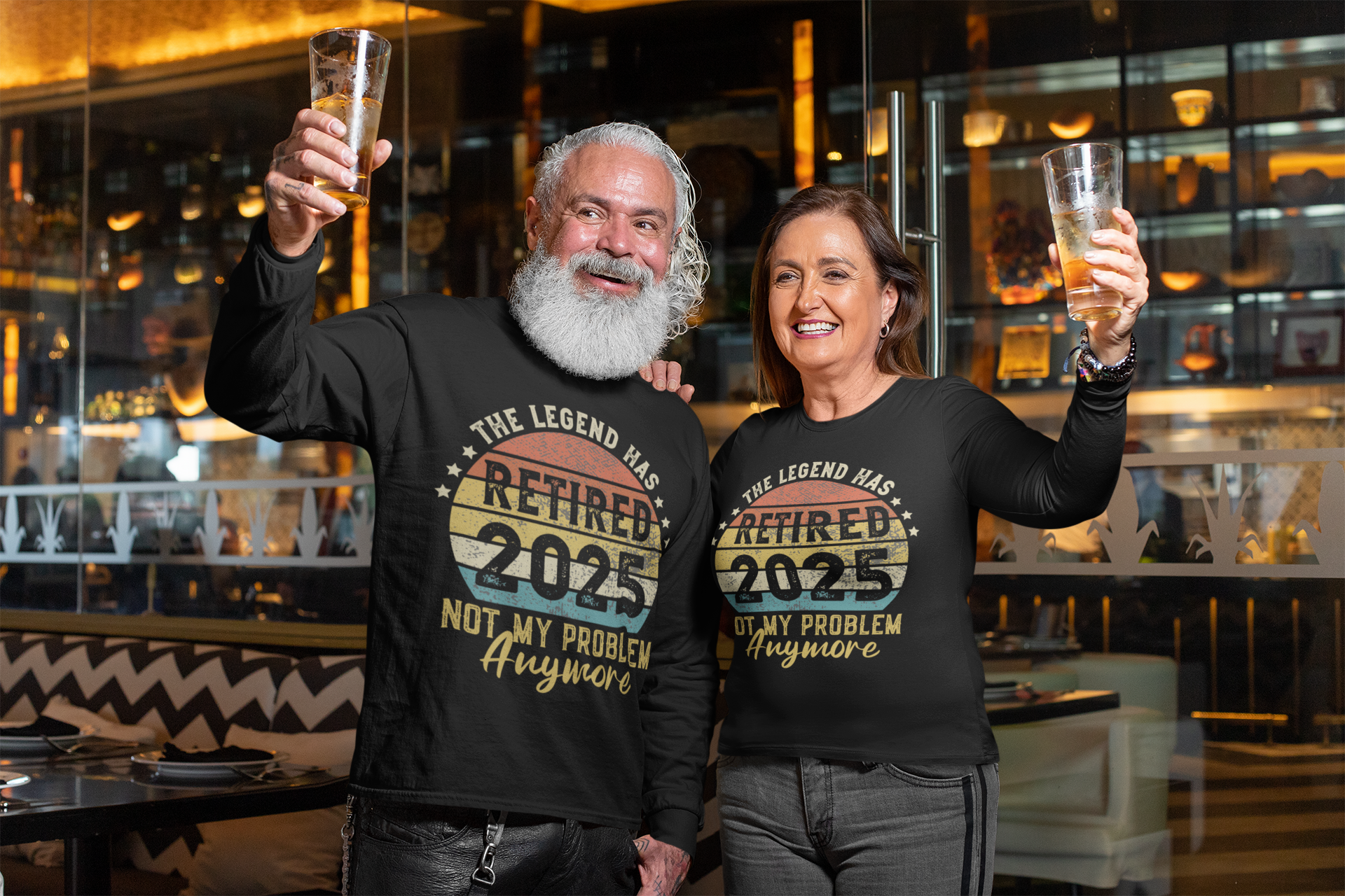 Retired 2025 Not My Problem Anymore – Vintage Retro Retirement T-Shirt Design (SVG, PDF, PNG – Ready to Print)