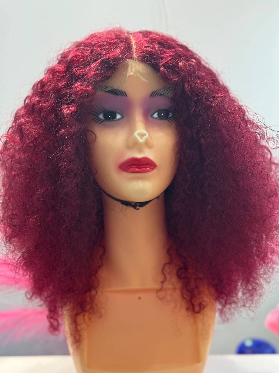 Perruque bouclée rouge avec Closure 2X6