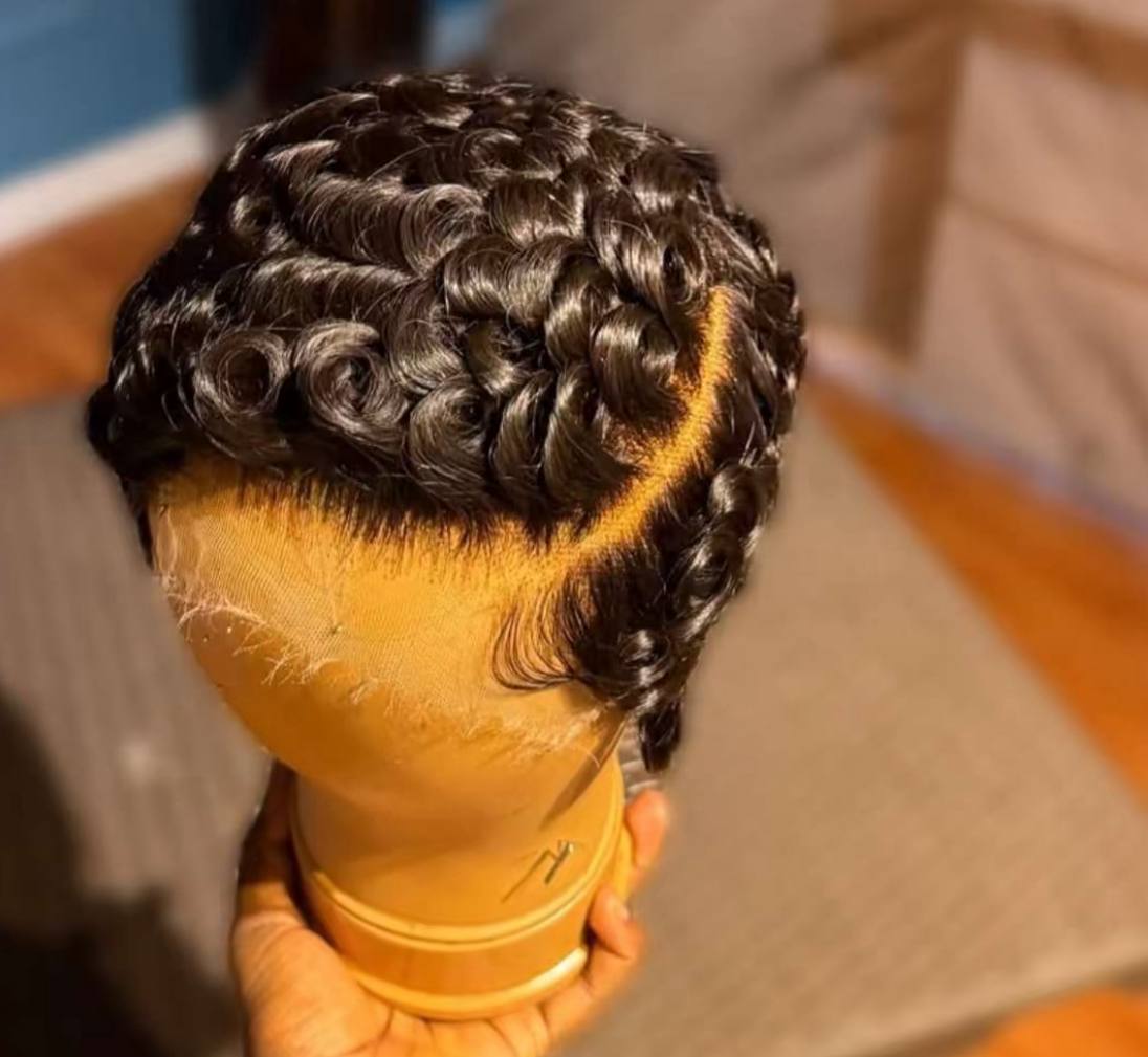 Perruque ondulée en cheveux naturels