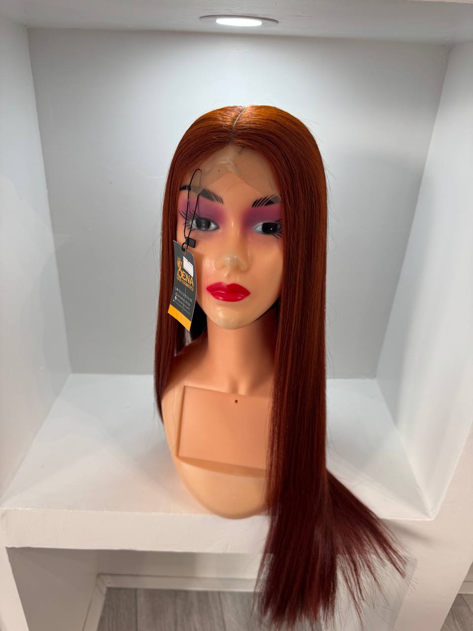 Perruque Vietnamienne, lisse longue couleur cuivrée