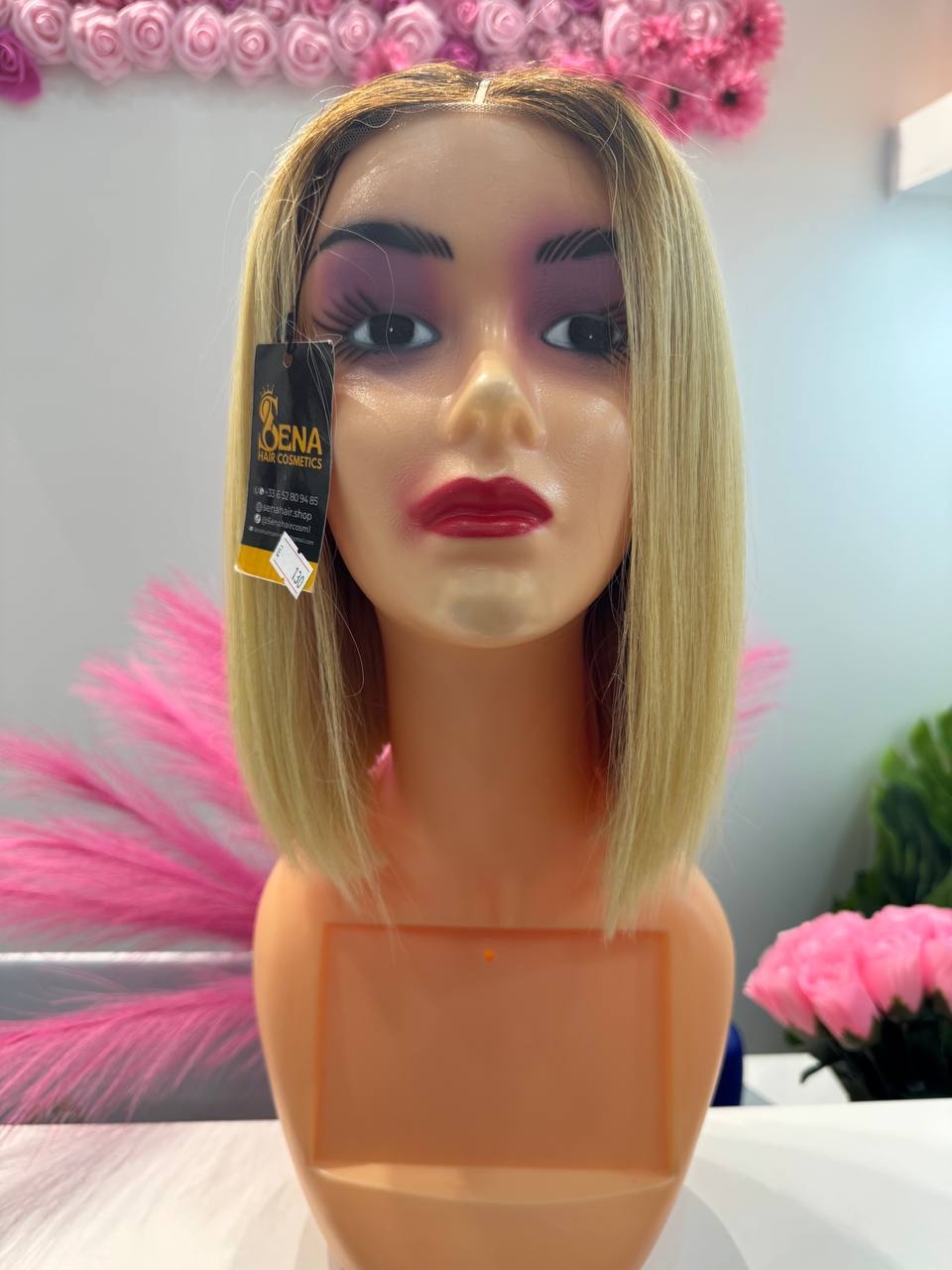 Perruque Bob Lisse Blond Miel – Lace Closure