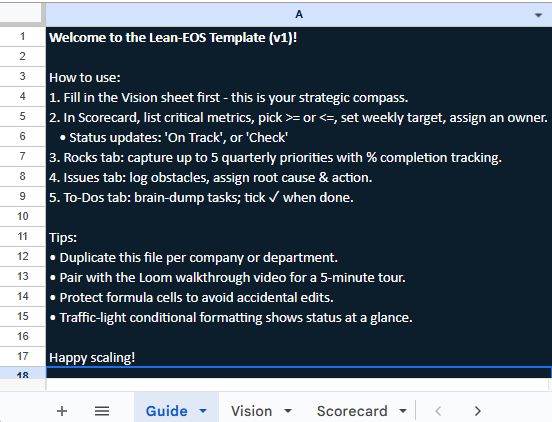 Business OS template